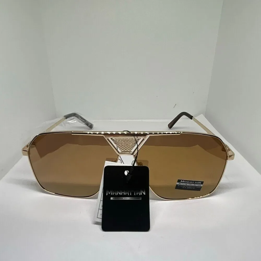 Manhattan Mirrored Style Collection Shield Aviator Sunglasses UV400 – New